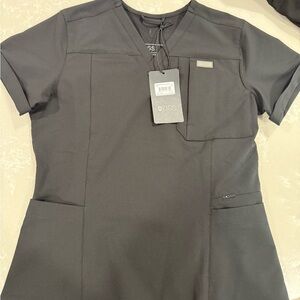 Figs Charcoal Medical Scrub Top